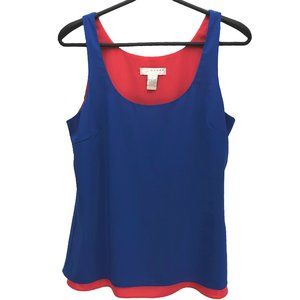 KENAR royal blue / salmon orange sleeveless tank - SZ S